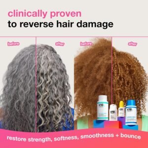 K18 molecular repair hair mask before and after for coarse hair