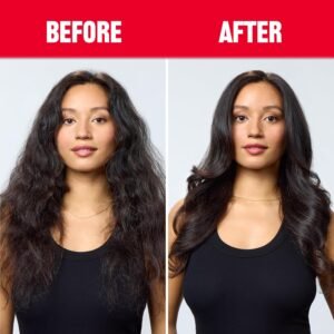 REVLON One-Step Volumizer before and after results on long frizzy hair