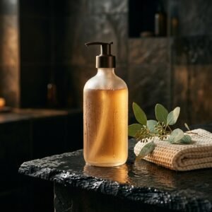 gentle body wash with soft loofah