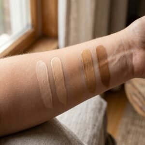 foundation shade swatches on skin